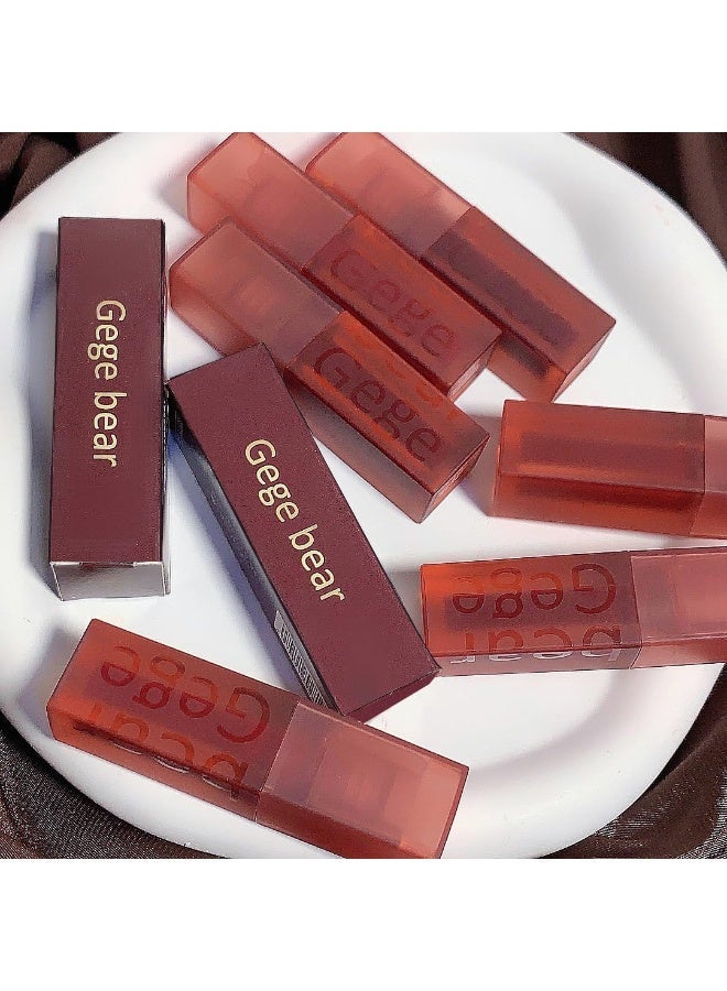 Gege Bear Velvet Lip Glaze | Semi-Transparent Matte Lip Tint with Doe-Foot Applicator | Smooth Blurring Finish for Gradient Lips | Long-Lasting Lightweight Lip Cream 05# Jujube Mud Red Brown 3g - Image 2
