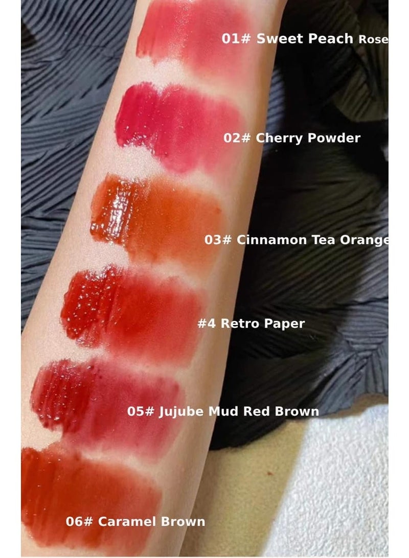 Gege Bear Velvet Lip Glaze | Semi-Transparent Matte Lip Tint with Doe-Foot Applicator | Smooth Blurring Finish for Gradient Lips | Long-Lasting Lightweight Lip Cream 05# Jujube Mud Red Brown 3g - Image 3