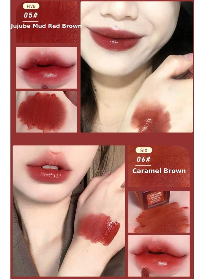 Gege Bear Velvet Lip Glaze | Semi-Transparent Matte Lip Tint with Doe-Foot Applicator | Smooth Blurring Finish for Gradient Lips | Long-Lasting Lightweight Lip Cream 05# Jujube Mud Red Brown 3g - Image 4