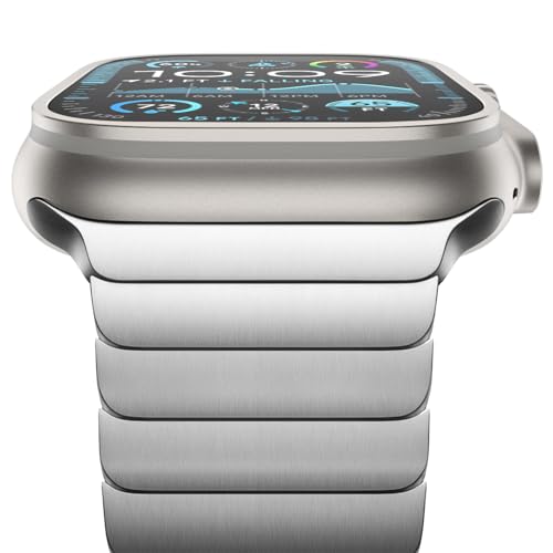 CHANCHY Stainless Steel Band for Apple Watch Ultra 3 Band, Apple Watch Ultra 2/1 49mm 46mm 45mm 44mm, Metal Strap Link Bracelet with Folding Clasp for Apple Watch Series 11 10 9 8 7 6 5 4 SE3, Silver - Image 2