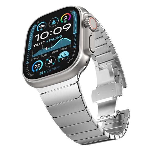CHANCHY Stainless Steel Band for Apple Watch Ultra 3 Band, Apple Watch Ultra 2/1 49mm 46mm 45mm 44mm, Metal Strap Link Bracelet with Folding Clasp for Apple Watch Series 11 10 9 8 7 6 5 4 SE3, Silver - Image 1