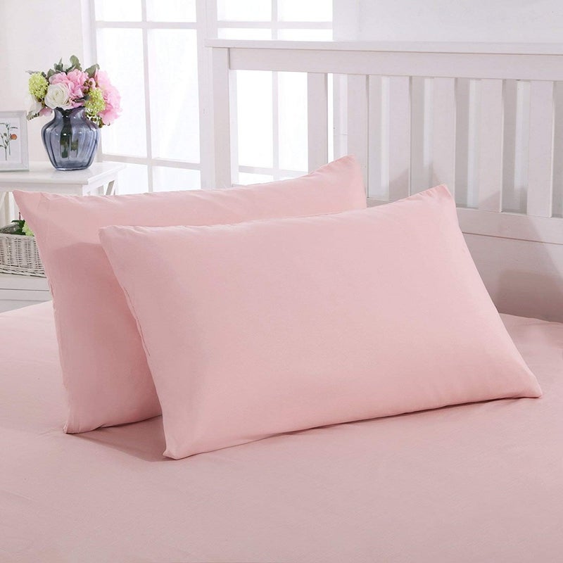 MOHAP Zippered Pillowcases 50X75 cm 2 Pack Super Soft Breathable Brushed Microfiber Easter Gift Pillow Cases Cover for Hair and Skin Pink