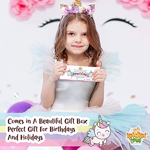 IPIDIPI TOYS حافظة أقلام بوب أب يونيكورن من IPIDIPI للأطفال - صندوق قرطاسية متعدد الوظائف مع آلة حاسبة، ومبراة، ودرج، وأقلام - هدية العودة إلى المدرسة للأطفال - حامل أقلام - وردي - Image 5