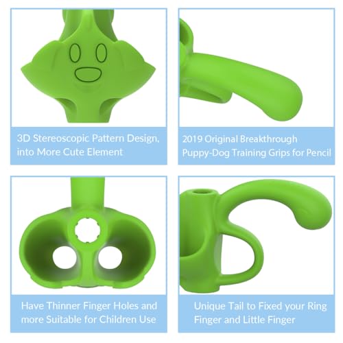 Firesara training grips for pencil, Original Training Grips Puppy Design Posture Correction for Kids Preschoolers Children Adults Special Needs Handwriting Aid for Lefties or Righties (3PCS) - Image 4
