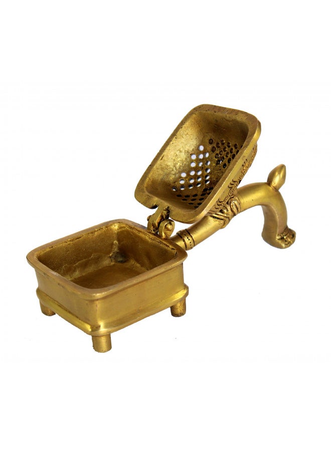 ESPLANADE ESPLANADE Brass Incense Burner Dhoop Dani Stand with Handle- 15 Cms(Square)  - Image 5