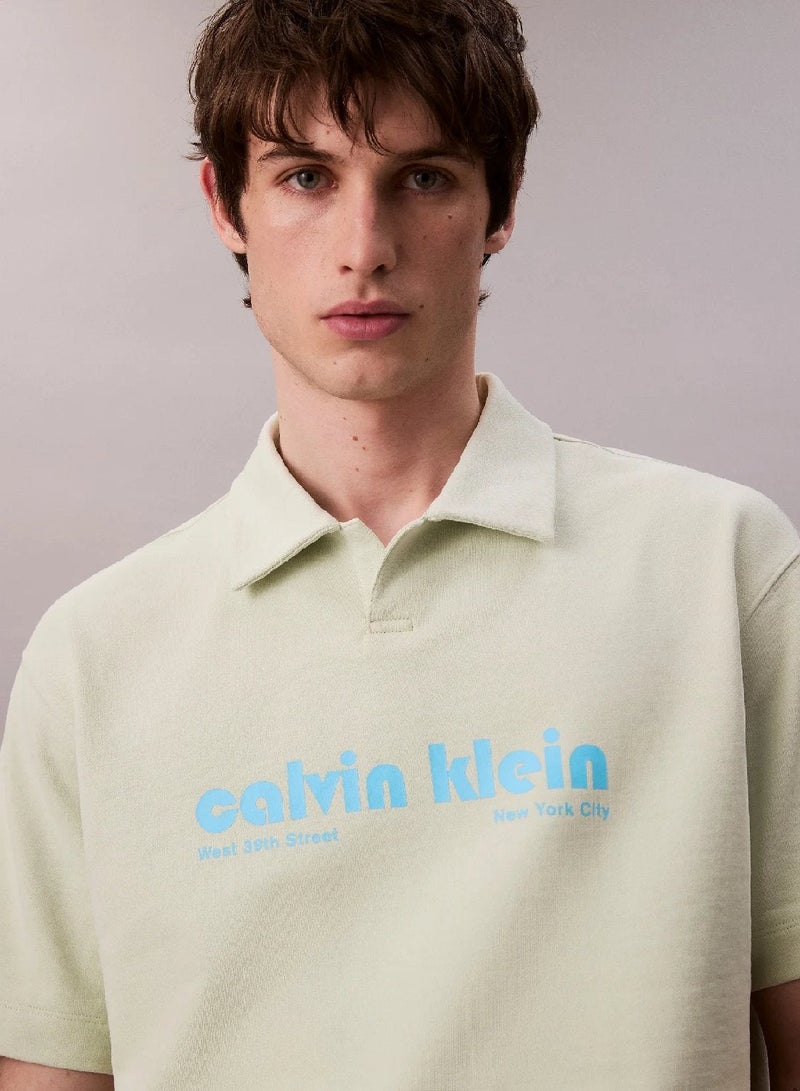 Calvin Klein Jeans Cotton Terry Logo Polo Shirt - Image 2