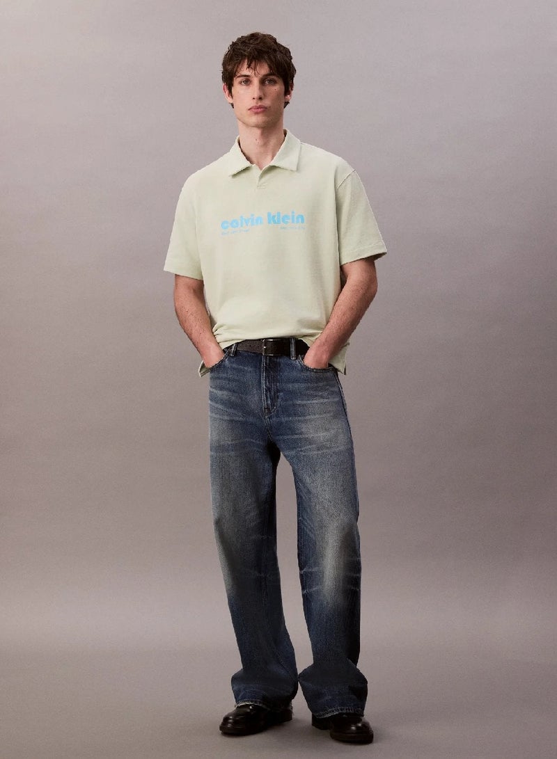 Calvin Klein Jeans Cotton Terry Logo Polo Shirt - Image 5