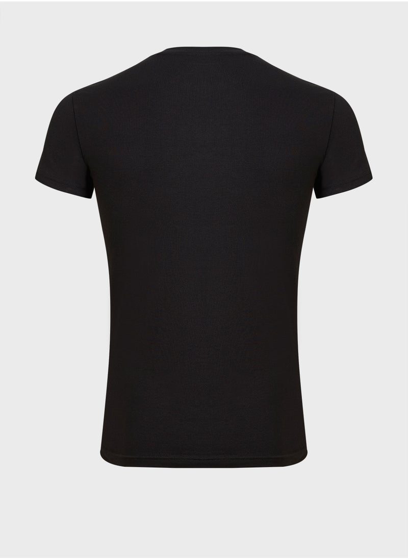 EMPORIO ARMANI - Logo Crew Neck T-Shirt & Trunks Set - Image 1