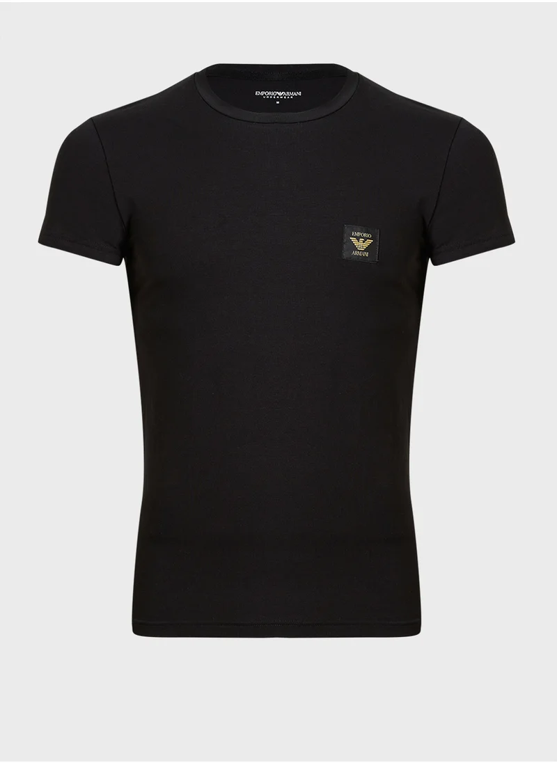 امبوريو ارماني Logo Crew Neck T-Shirt & Trunks Set