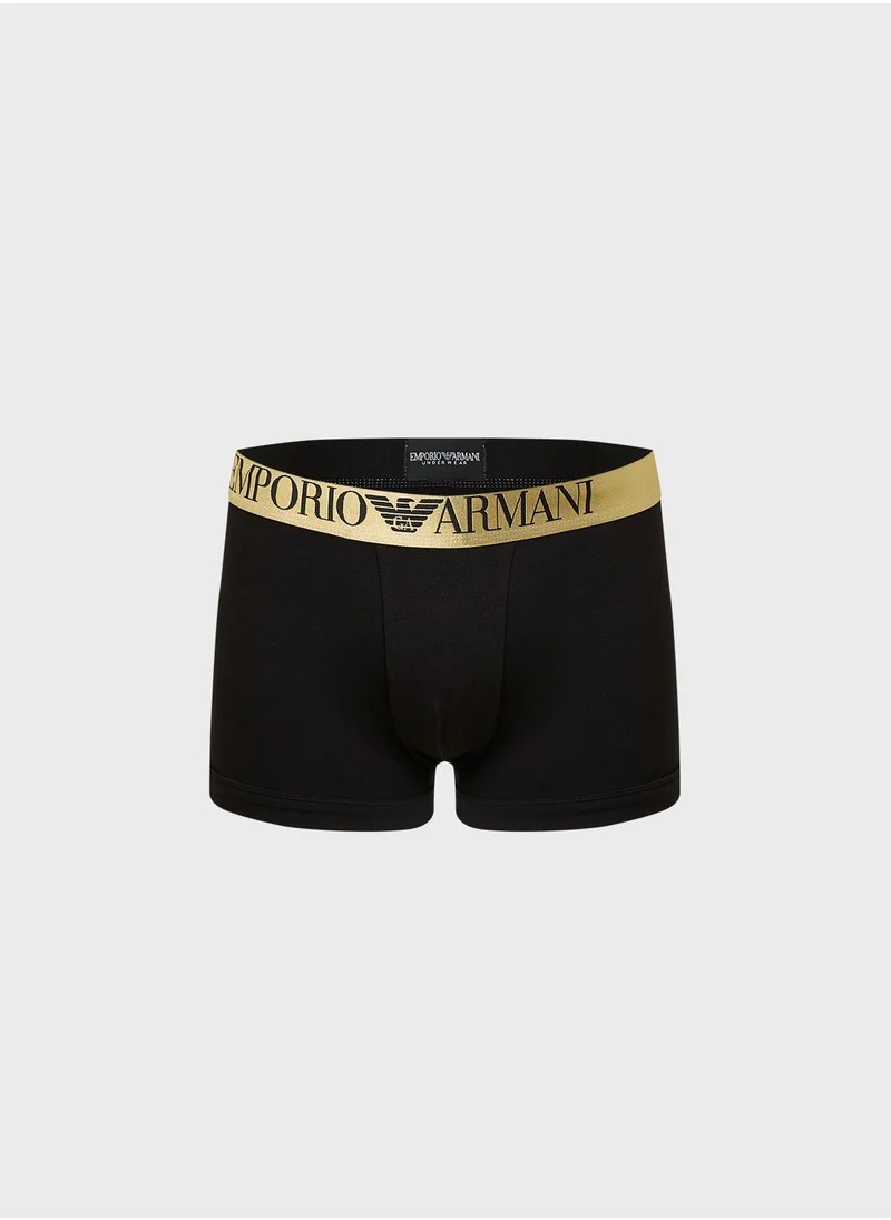 امبوريو ارماني Logo Crew Neck T-Shirt & Trunks Set