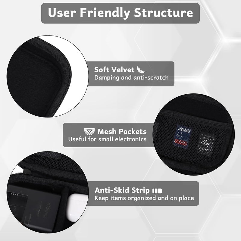 GadgetBite حقيبة EVA المحمولة لتنظيم الملحقات الإلكترونية كابلات USB، بنك الطاقة، البطارية، القرص الصلب، بطاقة الذاكرة SD، سماعات الأذن، أدوات السفر ومنظم صديق للسفر (رمادي) - Image 2