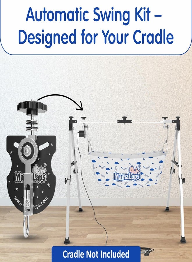 MamaLaps SS Folding Cradle Kit - Automatic Baby Cradle Swing Mechanism (Black) - Steel Auto Ghodiya Kit (Cradle not Included)| Bedside Sleeper Bedside Baby bassinets Crib for Newborn - Image 2