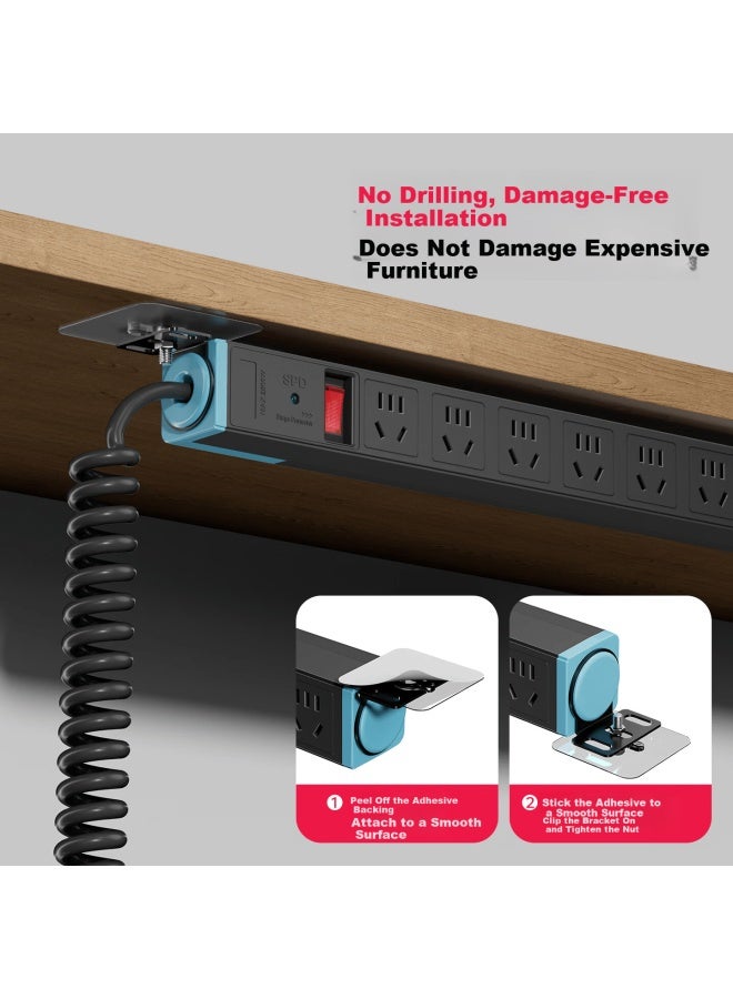 Chigo Pdu Power Strip Cabinet Socket Desktop Overload Overpower Protection Data Center Under-desk Gaming Power Strip Extension Board Engineering Power Socket 6 Outlets 1.6m Master Control - Image 2