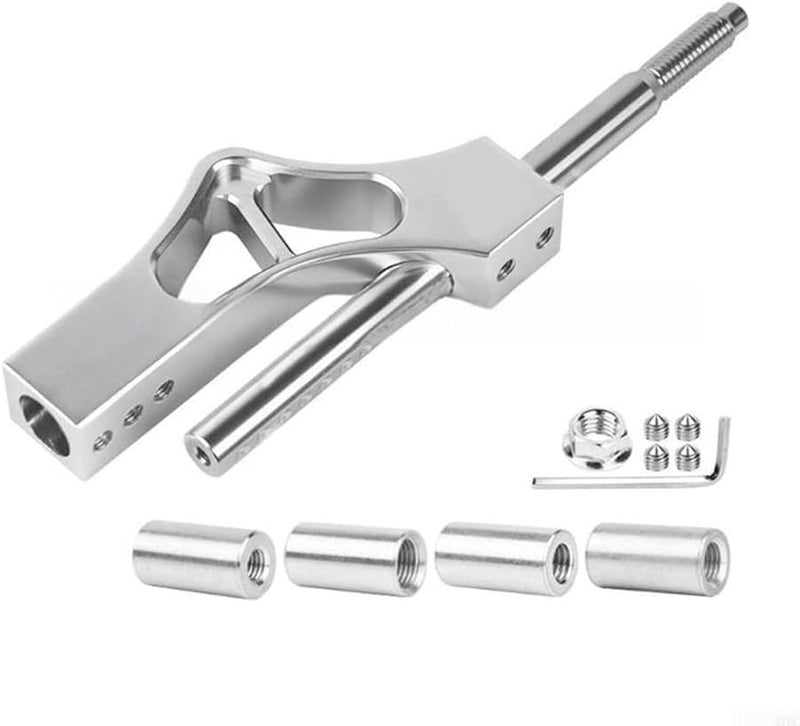 Adjustable Short Shifter Extension Rod Metal Gear Shift Knob For Most Cars Silver - Image 2