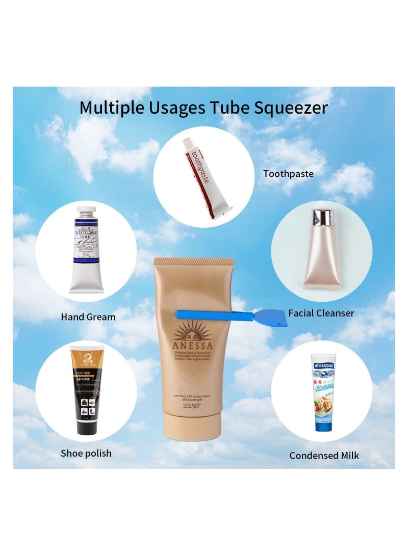 4PCS Toothpaste Squeezer,Tube Squeezer, Metal Tube Presser Roller Wringer Keys Dispenser for Cosmetic Oil Cream Paint Squeezer(SliveBlue) - Image 3