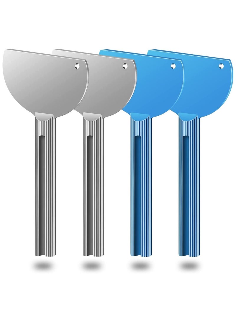 4PCS Toothpaste Squeezer,Tube Squeezer, Metal Tube Presser Roller Wringer Keys Dispenser for Cosmetic Oil Cream Paint Squeezer(SliveBlue) - Image 1