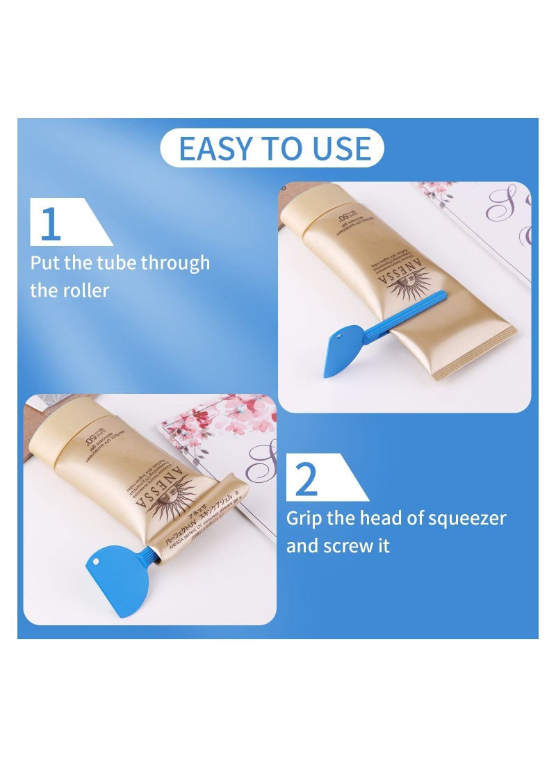 4PCS Toothpaste Squeezer,Tube Squeezer, Metal Tube Presser Roller Wringer Keys Dispenser for Cosmetic Oil Cream Paint Squeezer(SliveBlue) - Image 4