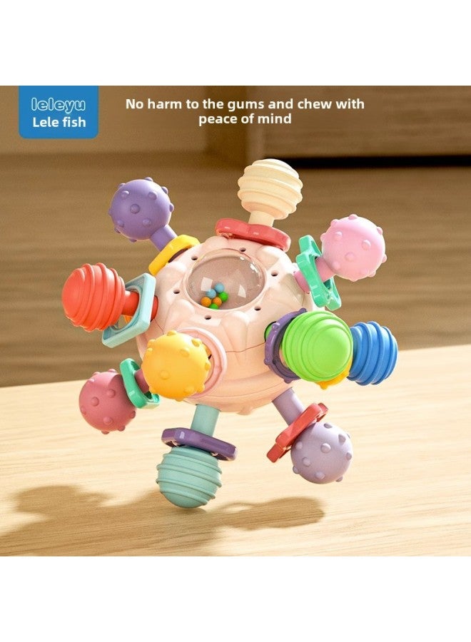 Baby Toys 0-2 Years Old Puzzle Early Education Hand Rattle 3 To June Grasp Training Grinding Glue Manhattan Hand Grab Ball-Color:Manhattan Atomic Sphere/blue - Image 2