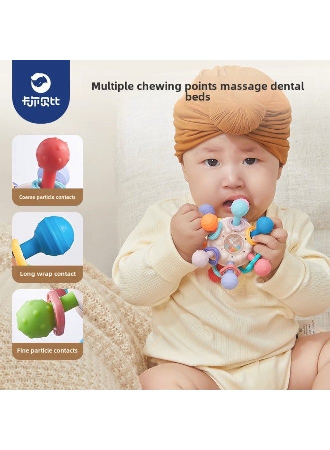 Baby Toys 0-2 Years Old Puzzle Early Education Hand Rattle 3 To June Grasp Training Grinding Glue Manhattan Hand Grab Ball-Color:Manhattan Atomic Sphere/blue - Image 3