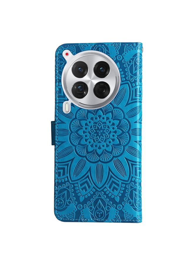 erorex Case For Tecno Camon 30 Premier Embossed Sunflower Leather Phone Case - Image 3