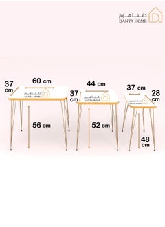 DANTA HOME 3 Piece Coffee And Tea Serving Table Set, A Distinctive Addition To Your Hospitality Style And Home Decor - Beige/Gold  - Image 5