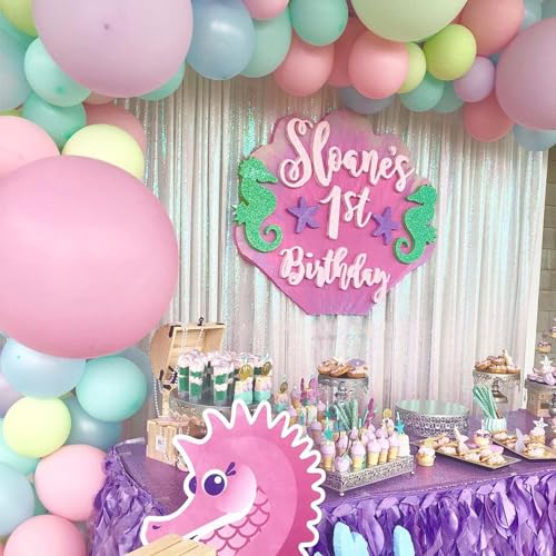 SoarDream White Iridescent Sequin Backdrop Curtains 4 Pcs 2ftx8ft Wedding Stage Background Backdrop Glitter Fabric Backdrop Drape - Image 2