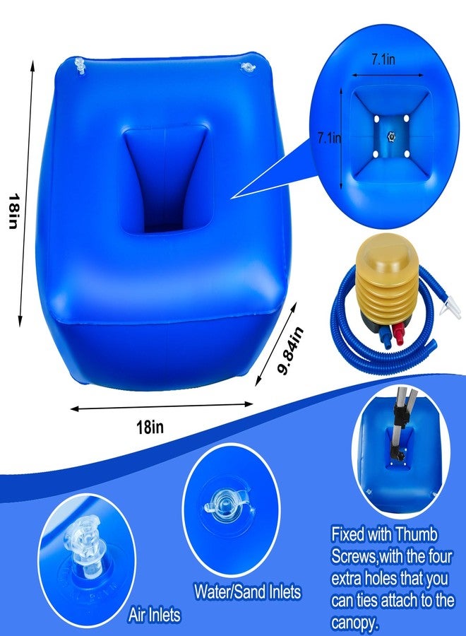 Fantang Inflatable Canopy Float Kit, 18 x 18 x 10 Inch Blue Shade Floating Kit Thick PVC Floating Pool Canopy Kit Pool Shade Floats Accessories with Air Pump for Outdoor Pools Lakes, Canopy is not Included - Image 2