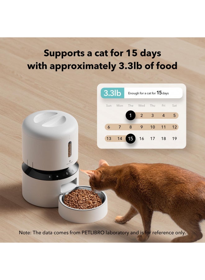 PETLIBRO PETLIBRO Automatic Cat Food Dispenser, 5G WiFi Pet Feeder with Freshness Preservation, Timed Cat Feeders for Dry Food, Up to 48 Portions 10 Meals Per Day, Granary Pet Feeder for Cat/Dog  - Image 3