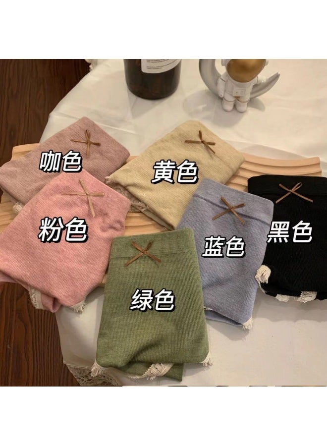 Modal Underwear Women's Simple Comfortable Mid-waist Lace High Elastic Women's Underwear Cotton Breathable Crotch Girls' Underwear