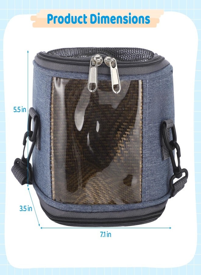 NIMBLOOM Small Animal Carrier Bag, Breathable, Adjustable & Removable Shoulder Strap & Hand-Carry Design, Clear Front Window, Washable for Hamsters & Sugar Gliders, 7.1 x 3.5 x 5.5 in - Image 4