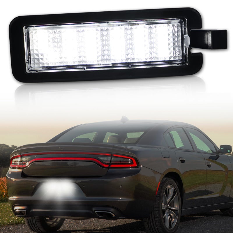 ZDEERAOTO LED License Plate Light for 20152023 Dodge Charger Challenger Chrysler 300 Chrysler Pacific 20172023 for Jeep Compass 2017202318 SMD Xenon White 6000Kfor Led Rear Tag Lamp1 Pcs - Image 3
