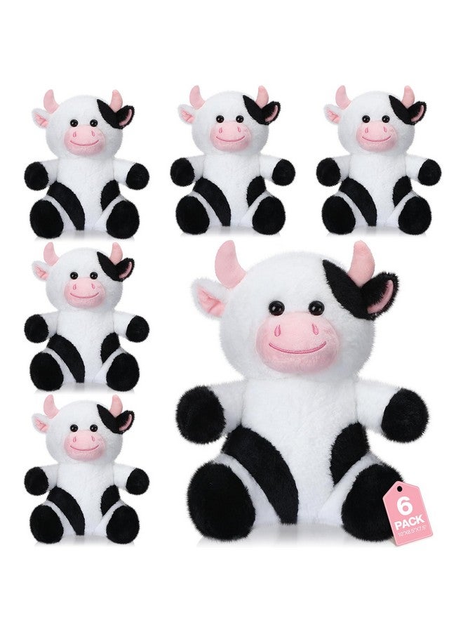 Syhood 6 Pcs Cute Cow Stuffed Animals 10 Inch Cow Plush Toys for Kids Soft Plushie Farm Animal Lover Party Supplies Birthday Soft Toy Gifts for Baby Boys Girls Adults - Image 1