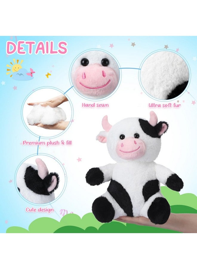 Syhood 6 Pcs Cute Cow Stuffed Animals 10 Inch Cow Plush Toys for Kids Soft Plushie Farm Animal Lover Party Supplies Birthday Soft Toy Gifts for Baby Boys Girls Adults - Image 3