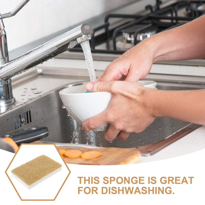 Biodegradable Cellulose Dish Sponges 12 Pack Natural White 11x7x2cm For Kitchen Cleaning - Image 4