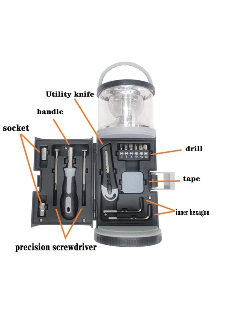 15 قطعة في الهواء الطلق المنزلية LED فانوس التخييم أضواء و مجموعة إضاءة الفوانيس ، المحمولة 15 وظيفة فانوس التخييم ضوء مجموعة أدوات الأجهزة - Image 2