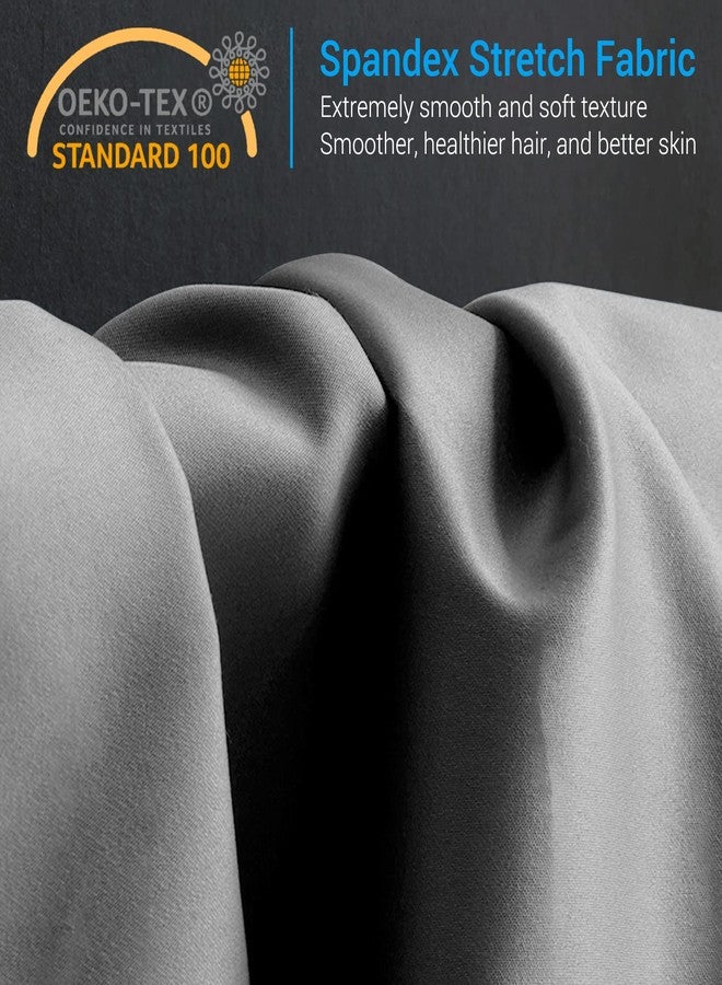 Avolare 2 Pack Cooling Pillow Cases, Arc-Chill Q-max>0.5 Stretch Cooling Pillowcases for Hair Skin and Hot Sleepers, Soft Silky Summer Pillow Cover with Zipper for Standard & Queen Size Pillows - Gray - Image 4