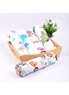 MOM'S HOME Organic Cotton Super Soft Baby Muslin Cloth Swaddle0 18 Months (Pack Of 5 Mix)  - Image 1