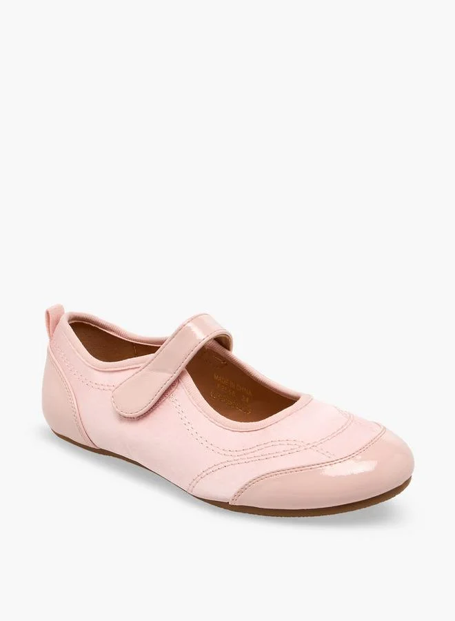 Flora Bella By Shoexpress Girls Stitch Detail Hook & Loop School Mary Jane Shoes