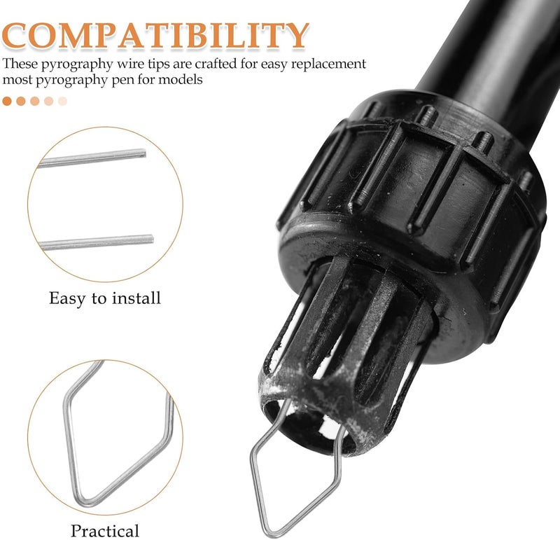 OSOLADY 8pcs Pyrography Pen Nibs Replacement Tips - 0.04'' Wire Wood Burning Machine Accessories for Detailed Crafting and DIY Wood Burning  Projects - Image 3