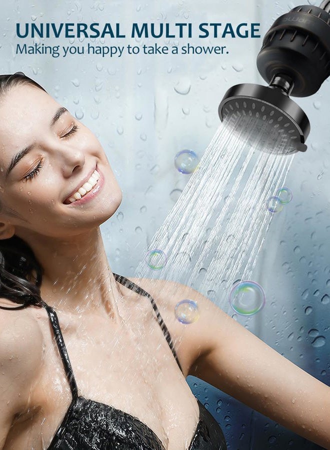 BWDM Shower Filter,Hard Water filter Shower Head Filter 15 Stage Cartridge Remove Chlorine Heavy Metals and Other Sediments,Vitamin C Water Softener Reduces Dry Itchy Skin,Dandruff (Oil-Rubbed Bronze) - Image 4