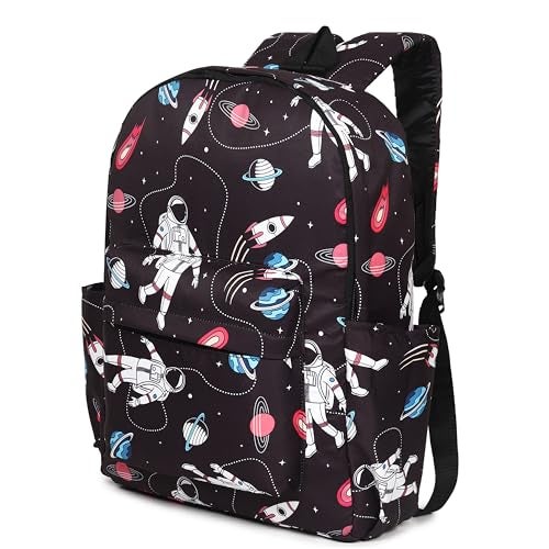 MELVIS 20L Backpack School Bag For Travel With Bottle Compartment | Trendy Water Resistant High Storage Bag For Men & Women | Boys & Girls Laptop Printed Backpack For College Gift (Black Space) - Image 2