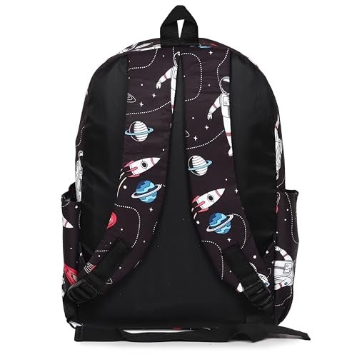MELVIS 20L Backpack School Bag For Travel With Bottle Compartment | Trendy Water Resistant High Storage Bag For Men & Women | Boys & Girls Laptop Printed Backpack For College Gift (Black Space) - Image 4