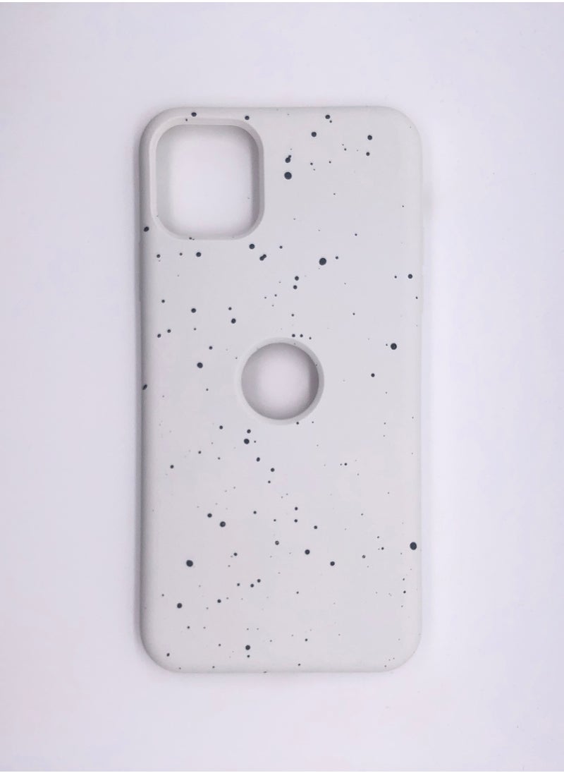 LEEKA - iPhone 11 Pro Max New Dotted Design Glow Feel PKK Silicone Case for iPhone 11 Pro Max White - Image 1