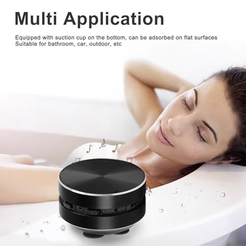 Bewinner Bone Conduction Speakers Ultra Mini, Turn Anythin into Speaker, Stereo Bass Portable Small Cordless Speaker with Suction Cup for Home Outdoor Travel (Black) - Image 2