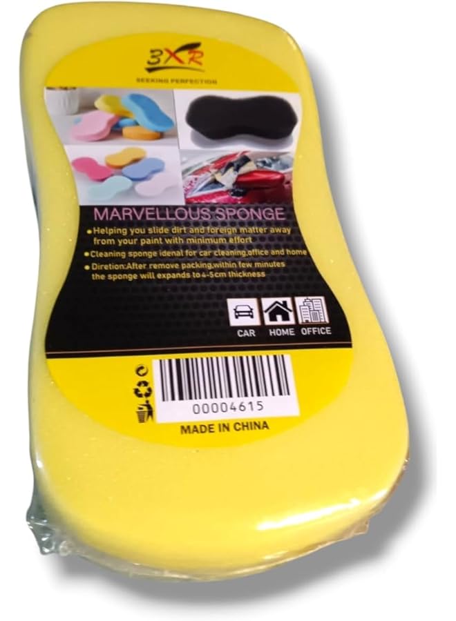 3 اكس ار إسفنجة غسيل السيارات الصناعية العملاقة، صفراء - Image 4