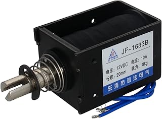 Fielect DC 12V 80N 10A Push Pull Type Solenoid Electromagnet Open Frame Solenoid Electromagnet Linear Motion, - Image 1
