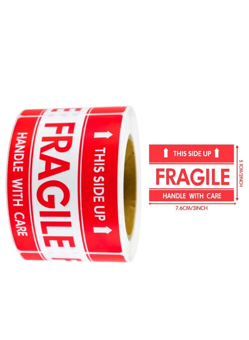 2" x 3" Fragile Stickers for Shipping and Handling, Handle with Care, Fragile, Thank You, Do Not Drop, Warning Stickers Fragile Labels, Permanent Adhesive (500 Labels, 1 Roll) - Image 1
