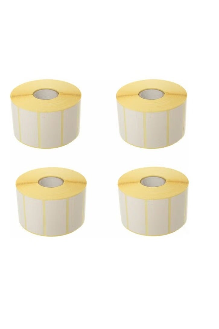 4-Piece Thermal Label Sticker Roll Set White/Gold