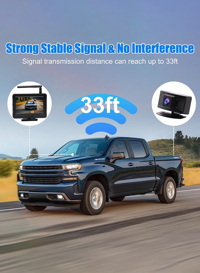WALALLA Wireless HD 1080P Backup Camera System - Complete Rear View Kit with Night Vision & Waterproof Design for Trucks/RVs/Vans/Pickups - Image 5