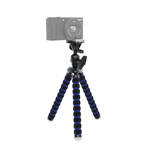 Arkon 11 inch Camera Tripod Mount for Canon Sony Nikon Samsung Cameras, Black/Blue - Image 1